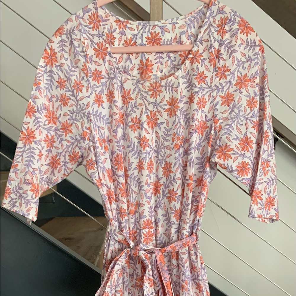 Floral Cotton Dress made in India - Small